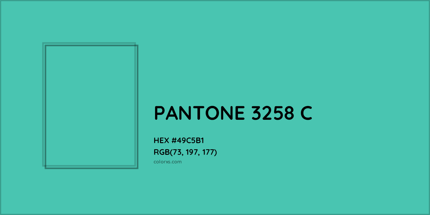 HEX #49C5B1 PANTONE 3258 C CMS Pantone PMS - Color Code