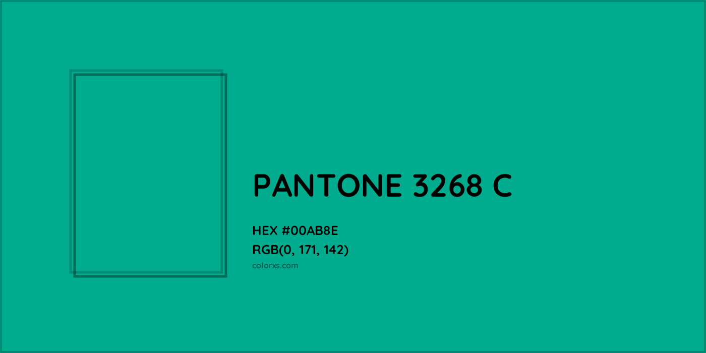 HEX #00AB8E PANTONE 3268 C CMS Pantone PMS - Color Code