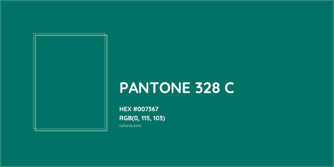 HEX #007367 PANTONE 328 C CMS Pantone PMS - Color Code
