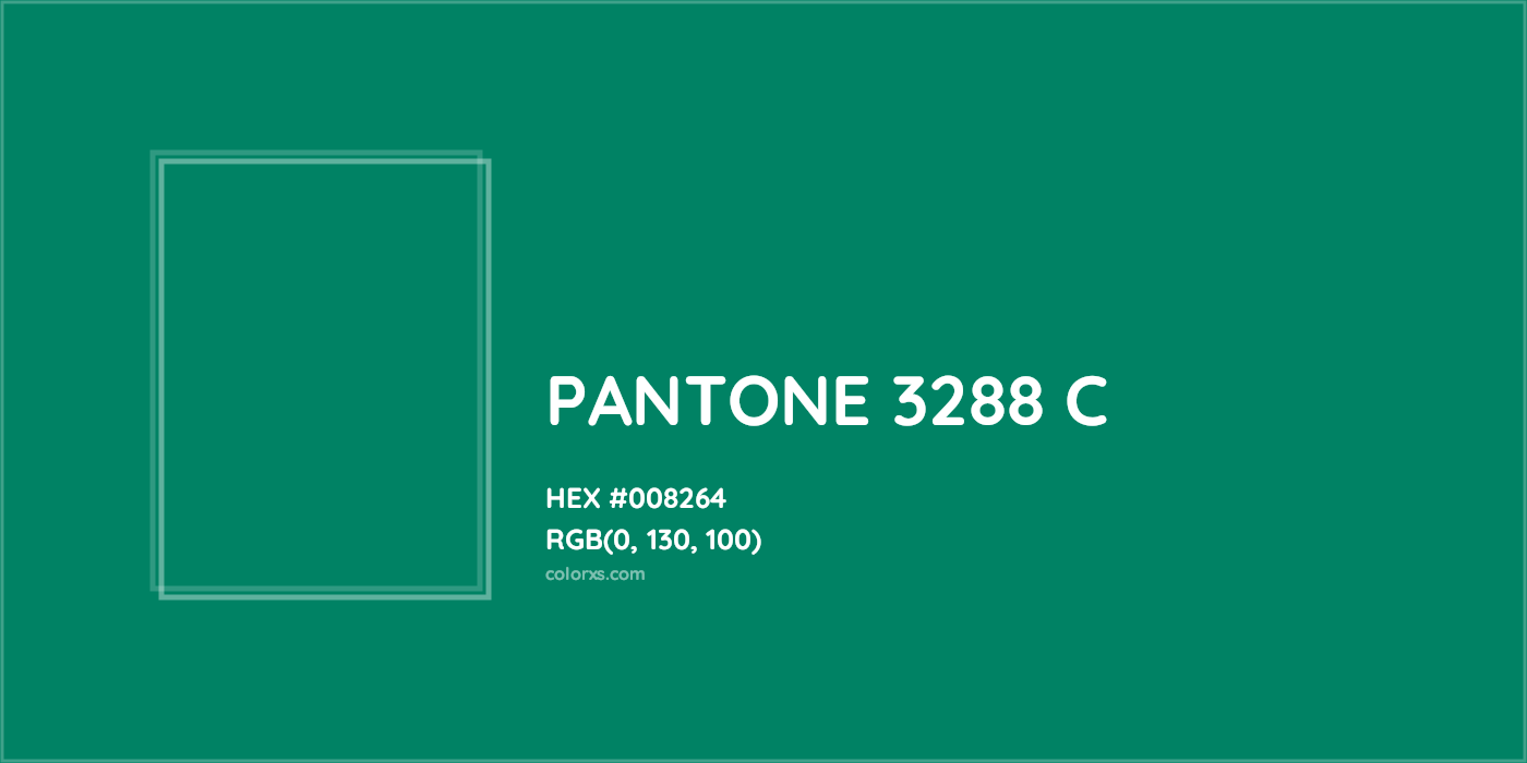 HEX #008264 PANTONE 3288 C CMS Pantone PMS - Color Code