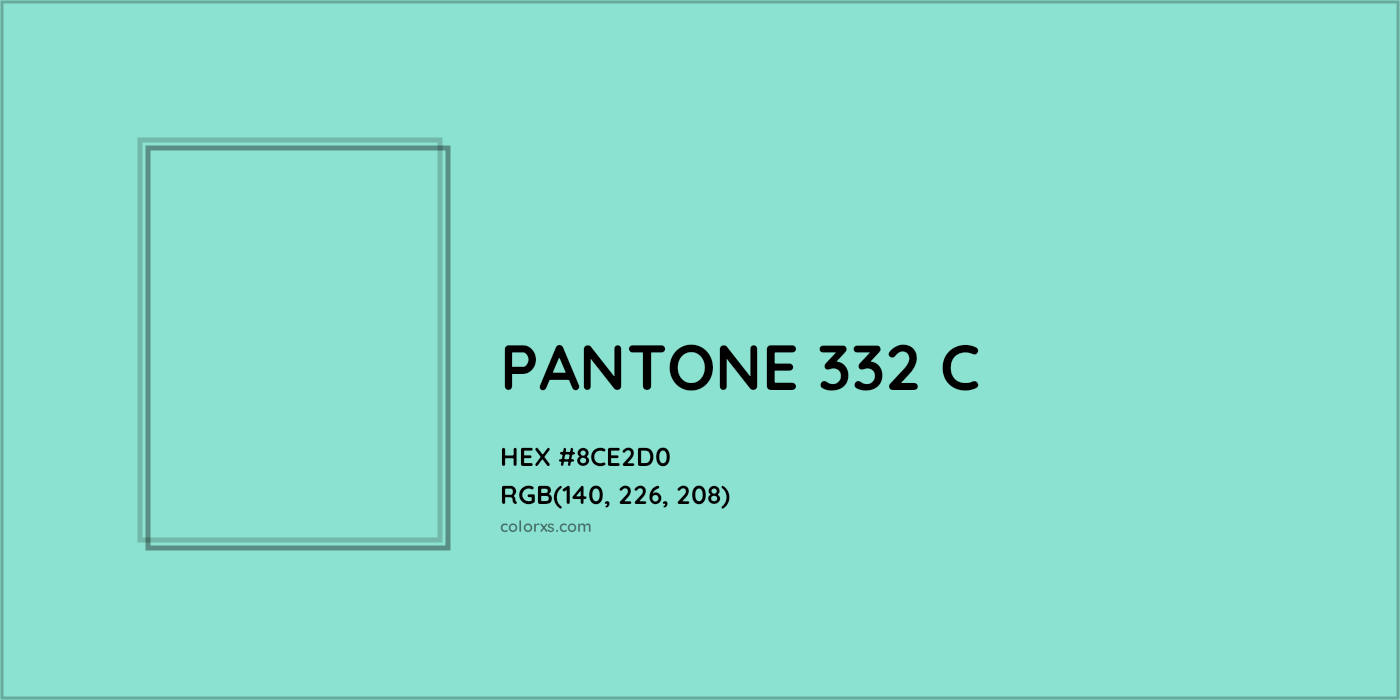 HEX #8CE2D0 PANTONE 332 C CMS Pantone PMS - Color Code