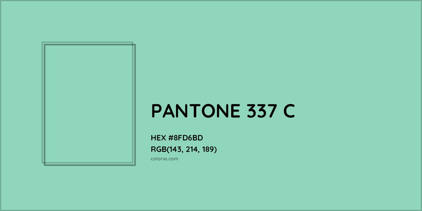 HEX #8FD6BD PANTONE 337 C CMS Pantone PMS - Color Code