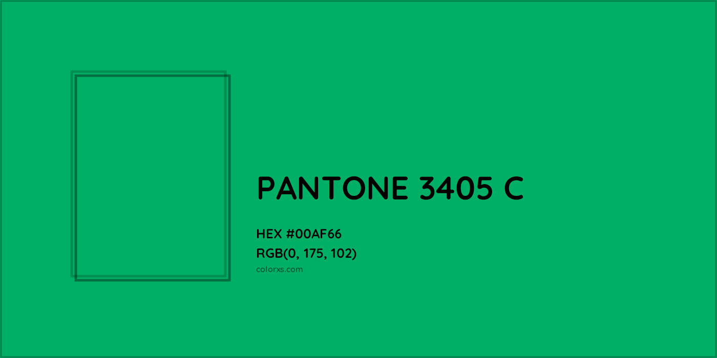 HEX #00AF66 PANTONE 3405 C CMS Pantone PMS - Color Code