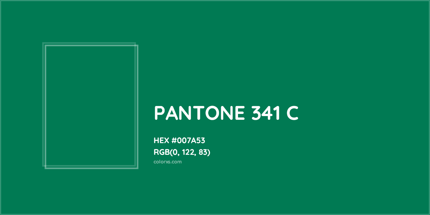 HEX #007A53 PANTONE 341 C CMS Pantone PMS - Color Code