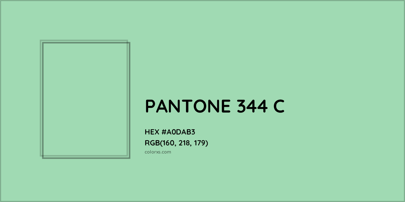 HEX #A0DAB3 PANTONE 344 C CMS Pantone PMS - Color Code