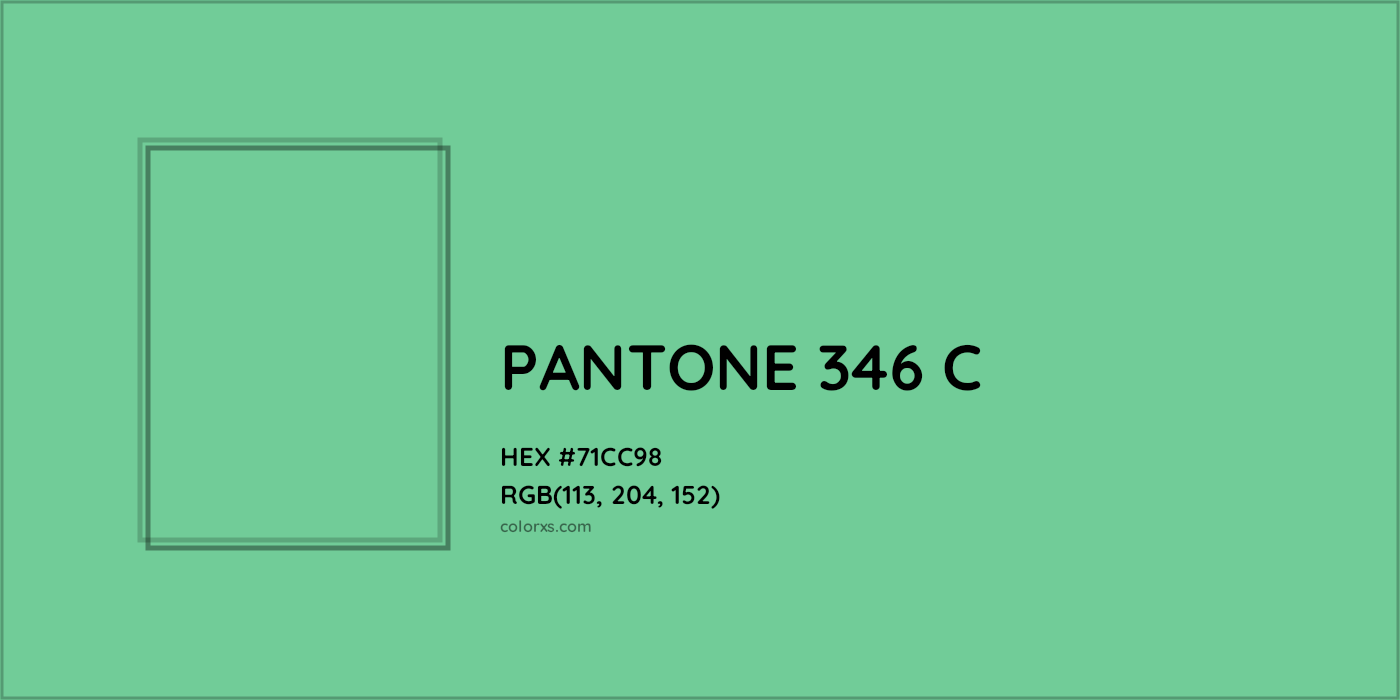 HEX #71CC98 PANTONE 346 C CMS Pantone PMS - Color Code