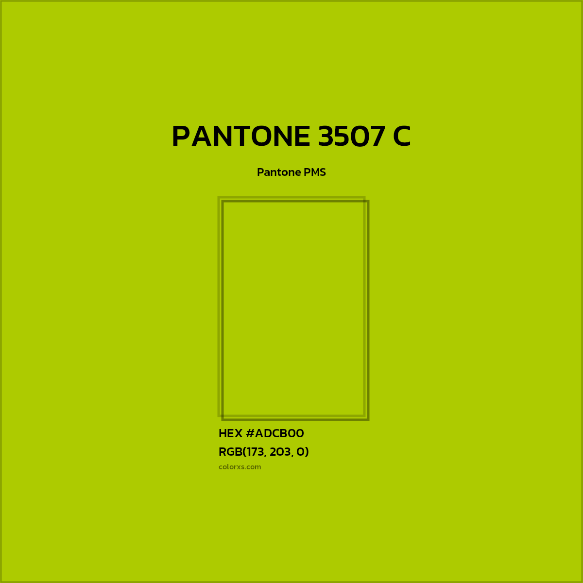 HEX #ADCB00 PANTONE 3507 C CMS Pantone PMS - Color Code