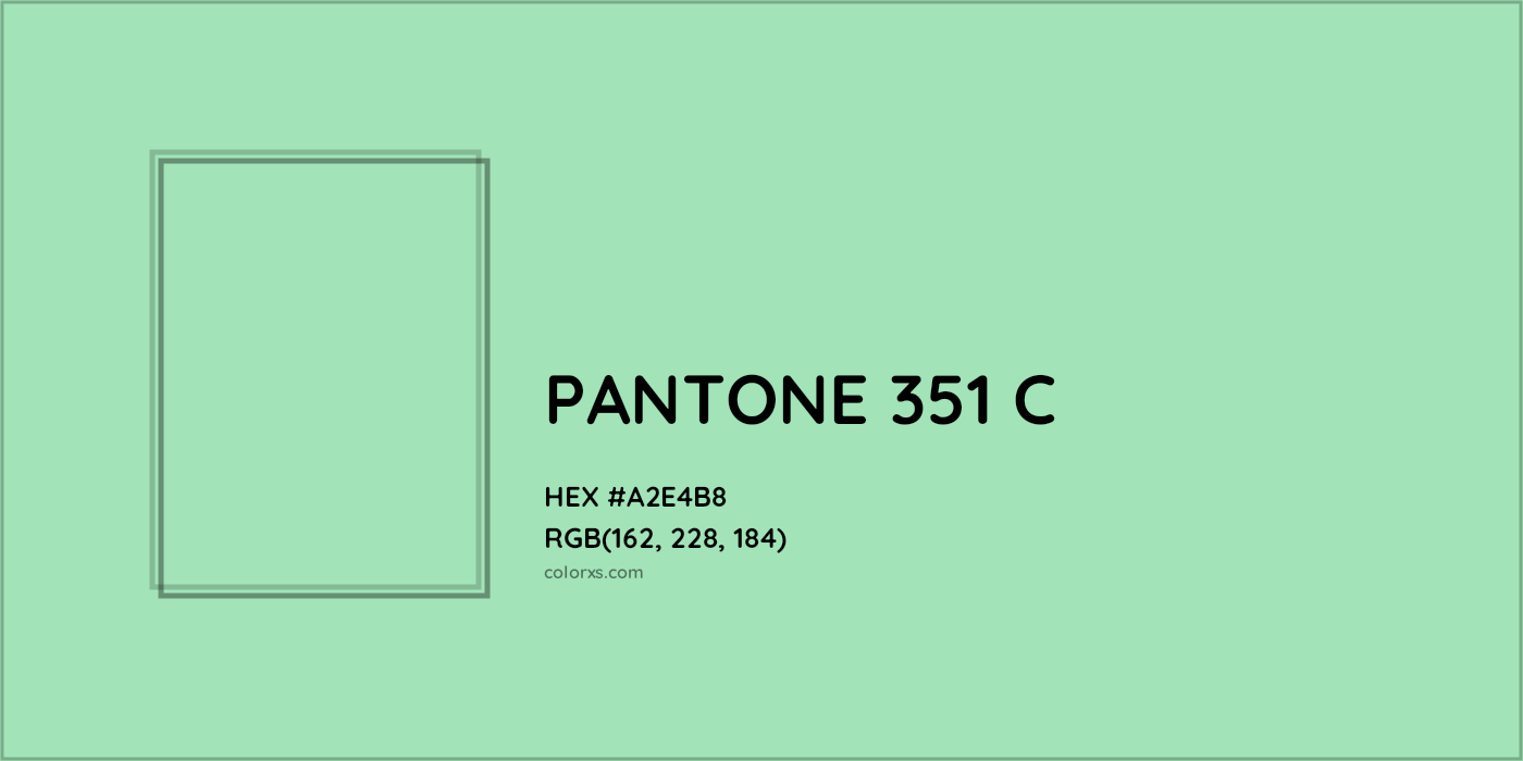HEX #A2E4B8 PANTONE 351 C CMS Pantone PMS - Color Code