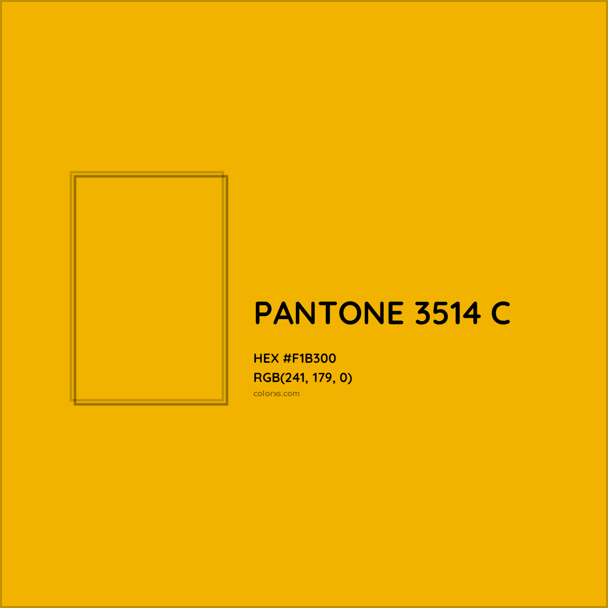 HEX #F1B300 PANTONE 3514 C CMS Pantone PMS - Color Code