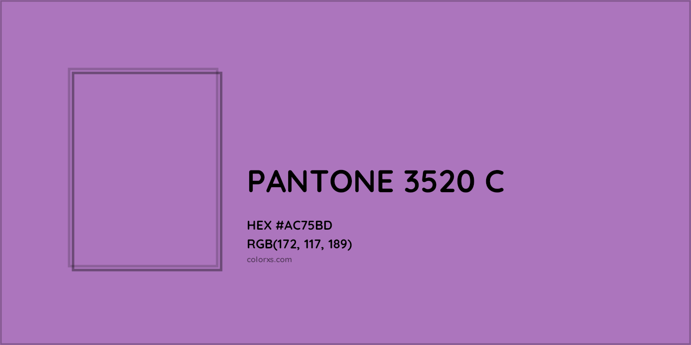 HEX #AC75BD PANTONE 3520 C CMS Pantone PMS - Color Code