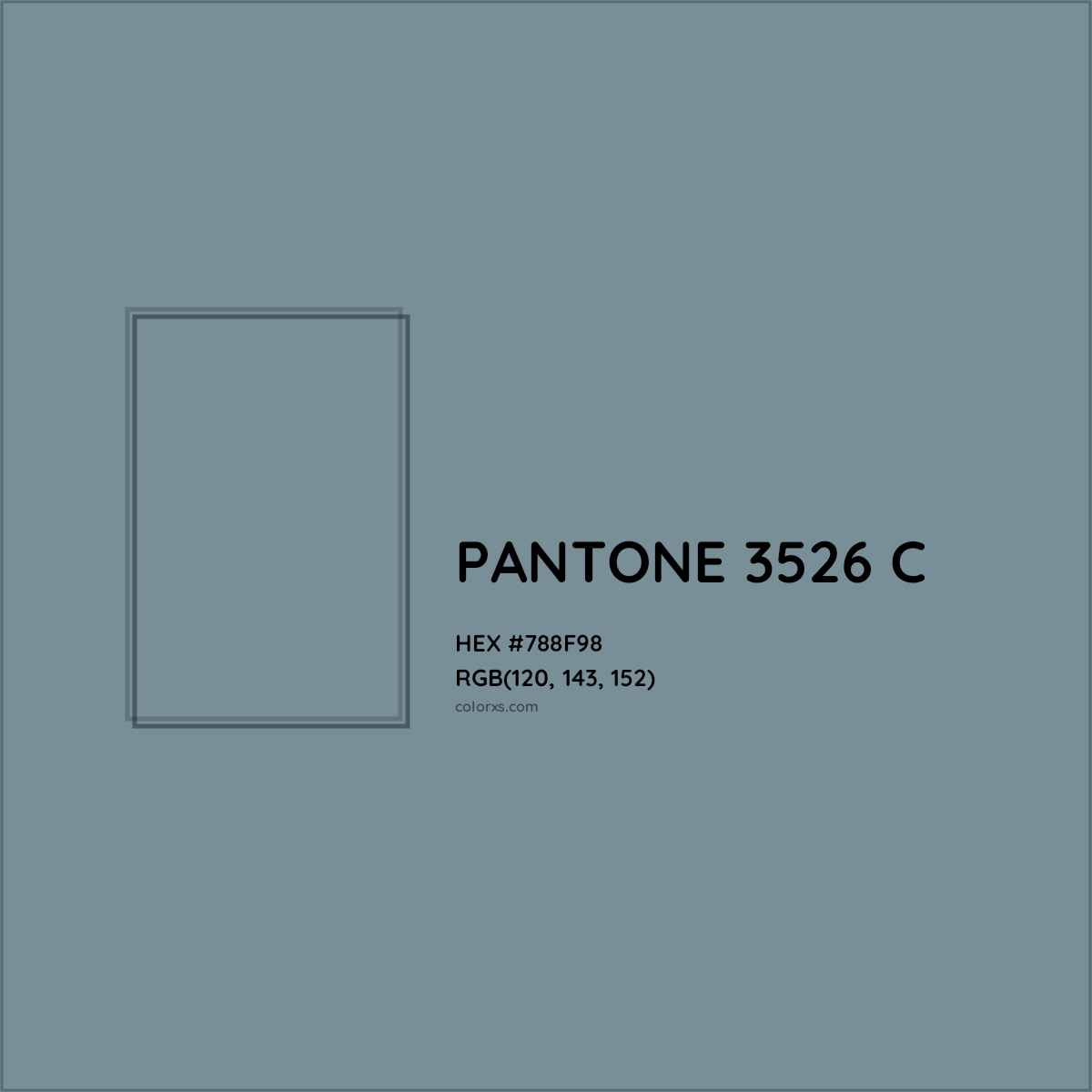 HEX #788F98 PANTONE 3526 C CMS Pantone PMS - Color Code