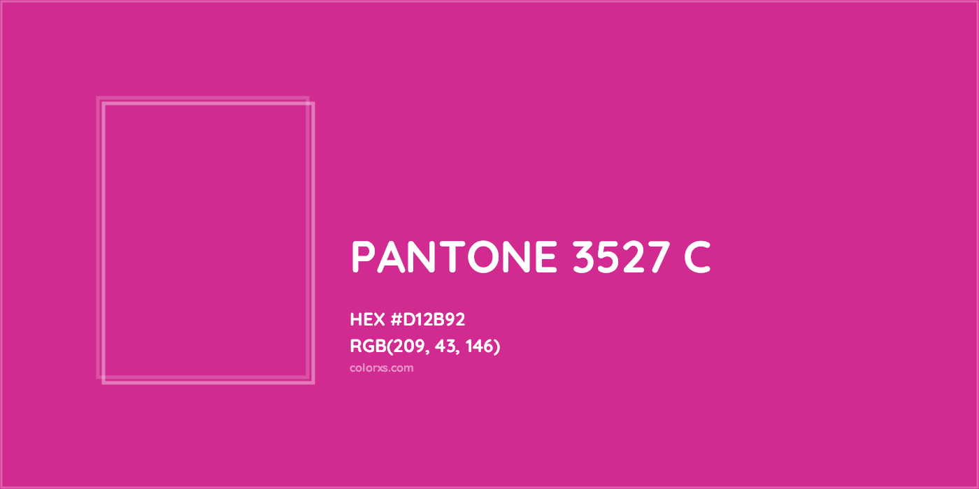 HEX #D12B92 PANTONE 3527 C CMS Pantone PMS - Color Code