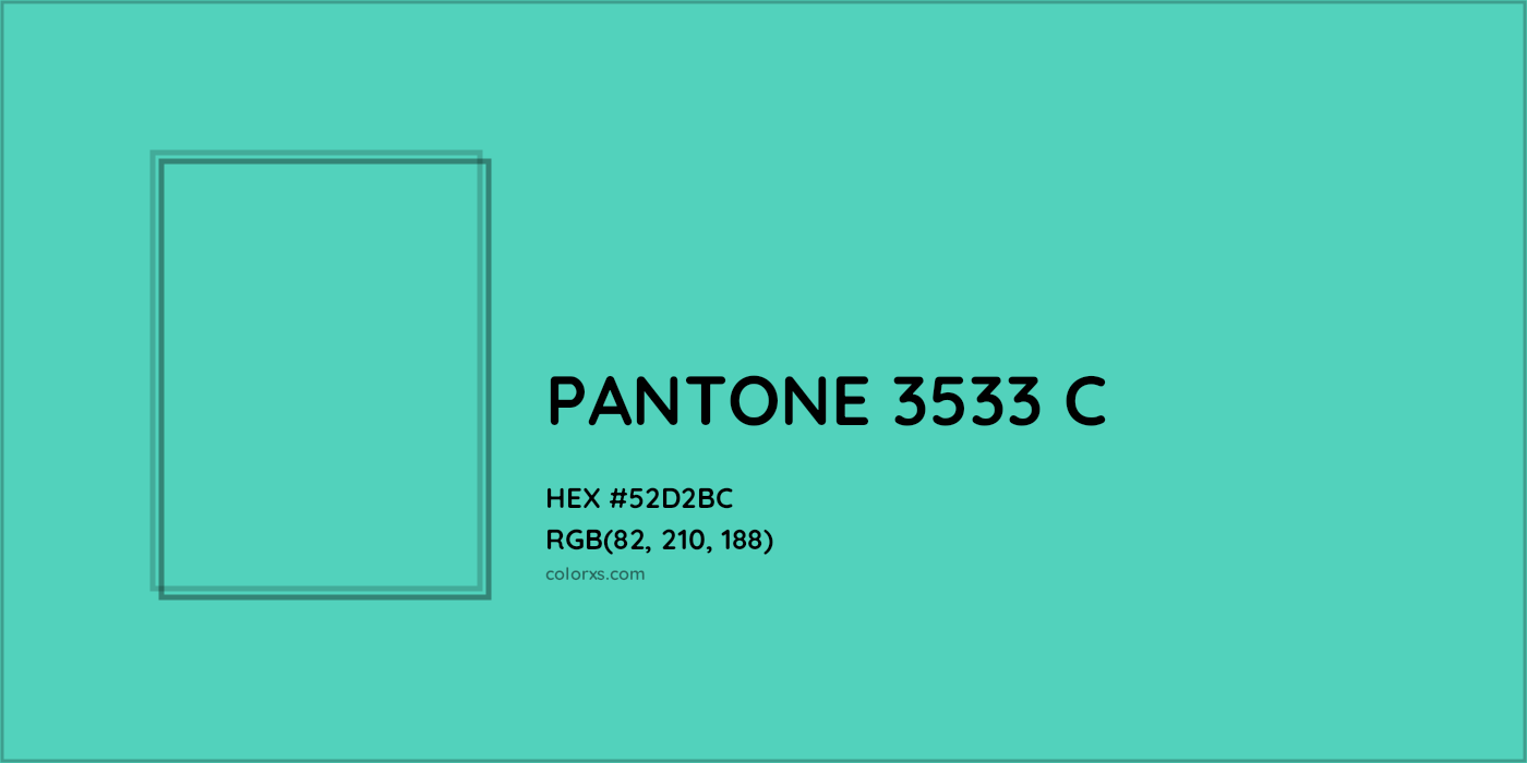 HEX #52D2BC PANTONE 3533 C CMS Pantone PMS - Color Code