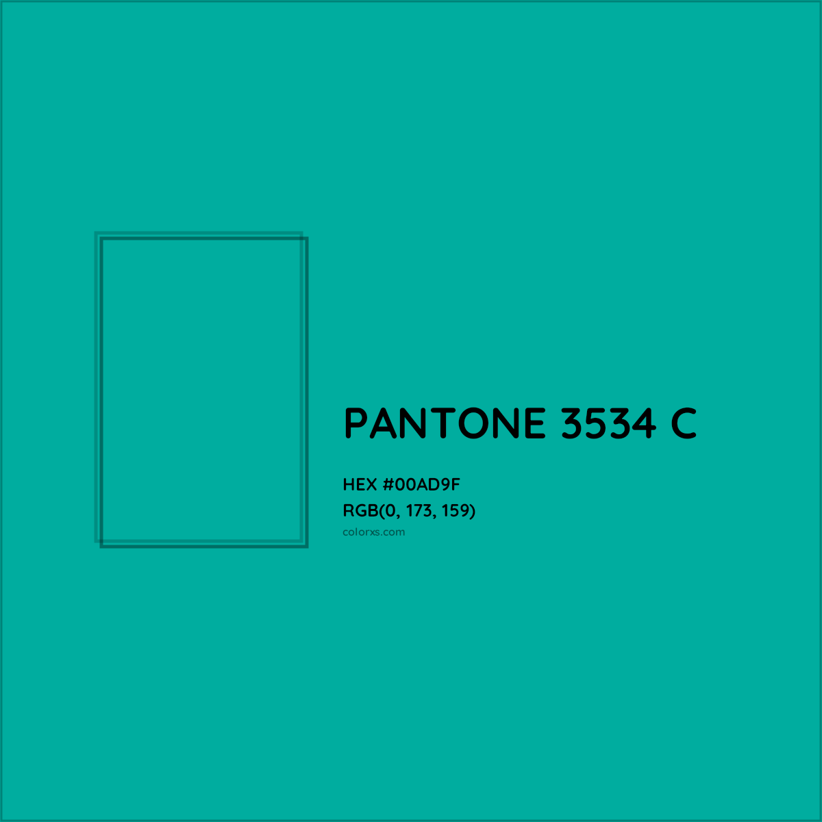 HEX #00AD9F PANTONE 3534 C CMS Pantone PMS - Color Code