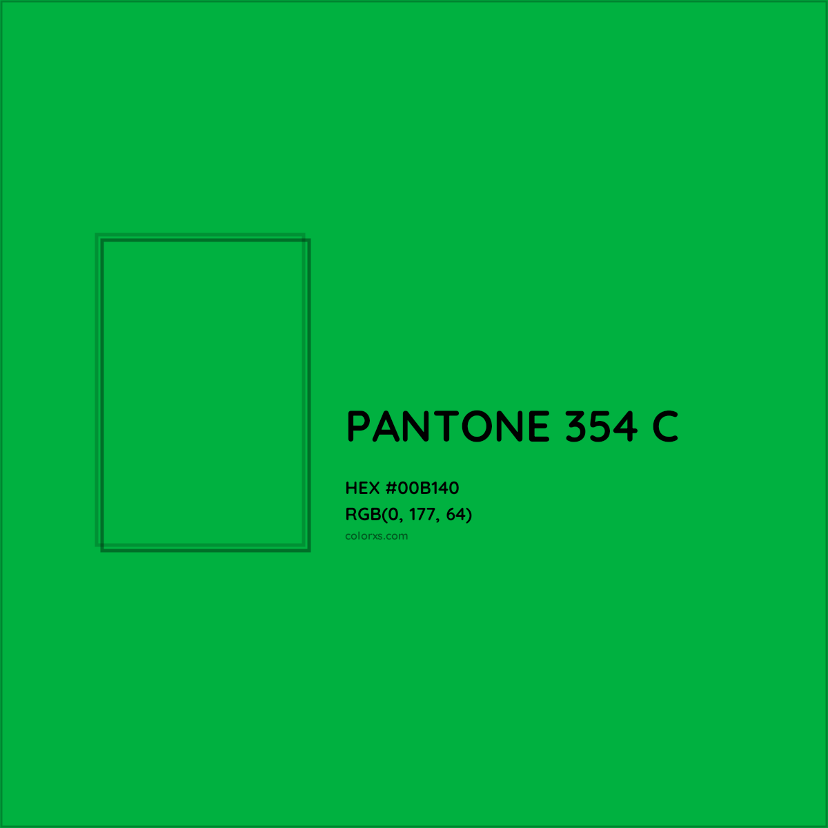 HEX #00B140 PANTONE 354 C CMS Pantone PMS - Color Code