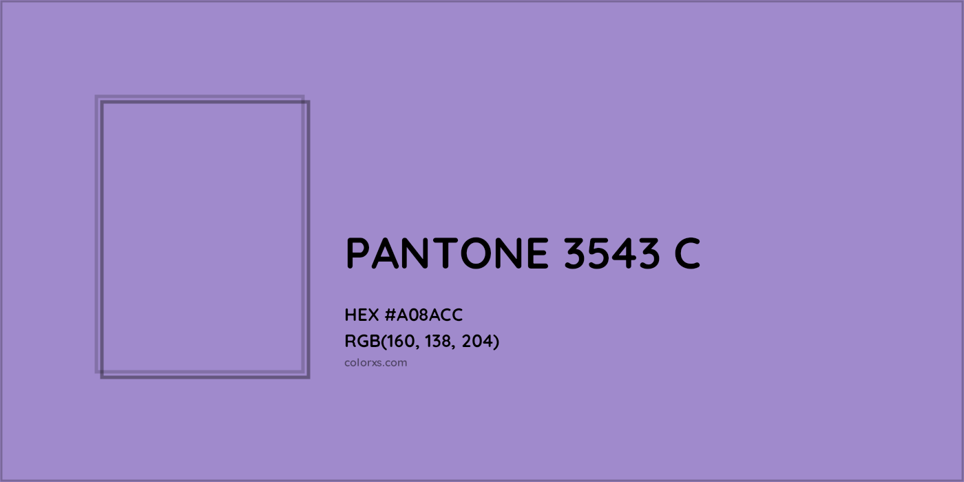 HEX #A08ACC PANTONE 3543 C CMS Pantone PMS - Color Code