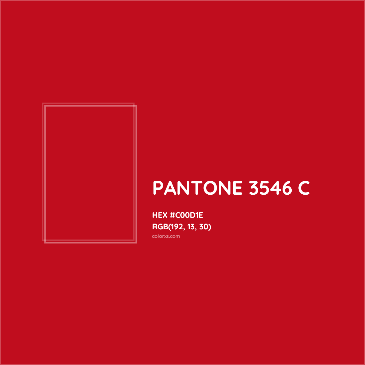 HEX #C00D1E PANTONE 3546 C CMS Pantone PMS - Color Code