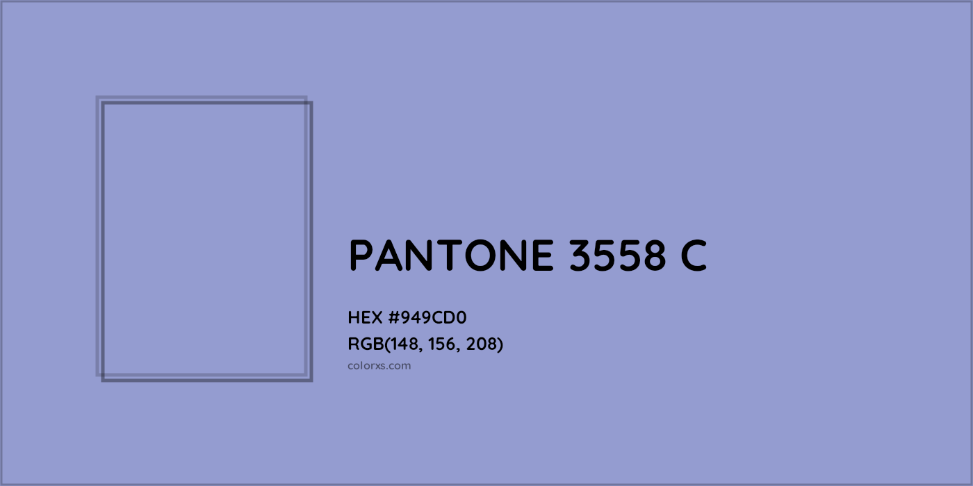 HEX #949CD0 PANTONE 3558 C CMS Pantone PMS - Color Code