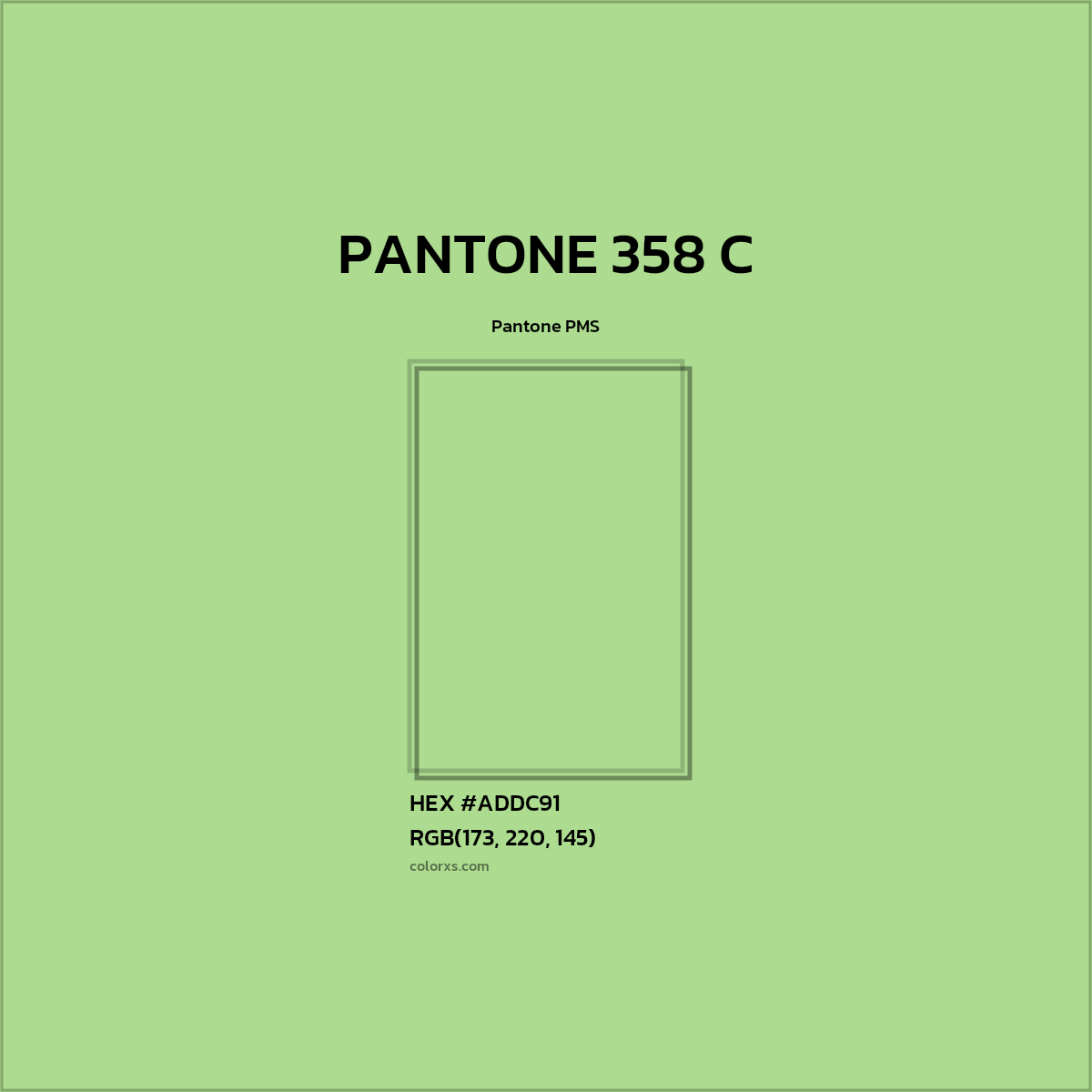 HEX #ADDC91 PANTONE 358 C CMS Pantone PMS - Color Code