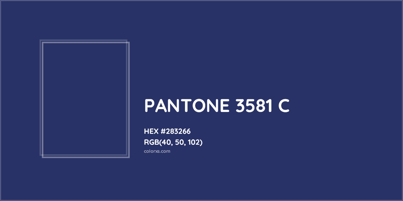 HEX #283266 PANTONE 3581 C CMS Pantone PMS - Color Code