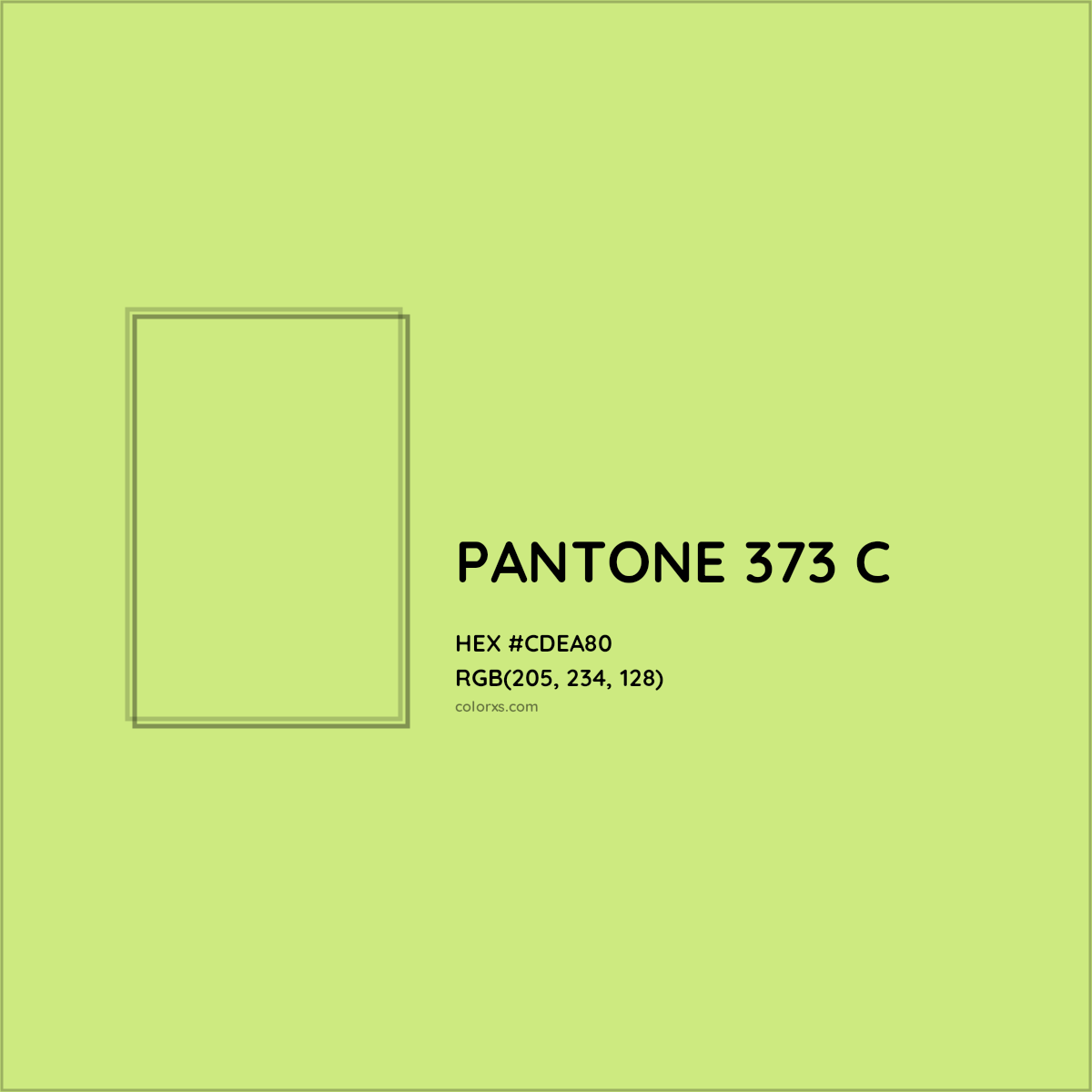 HEX #CDEA80 PANTONE 373 C CMS Pantone PMS - Color Code