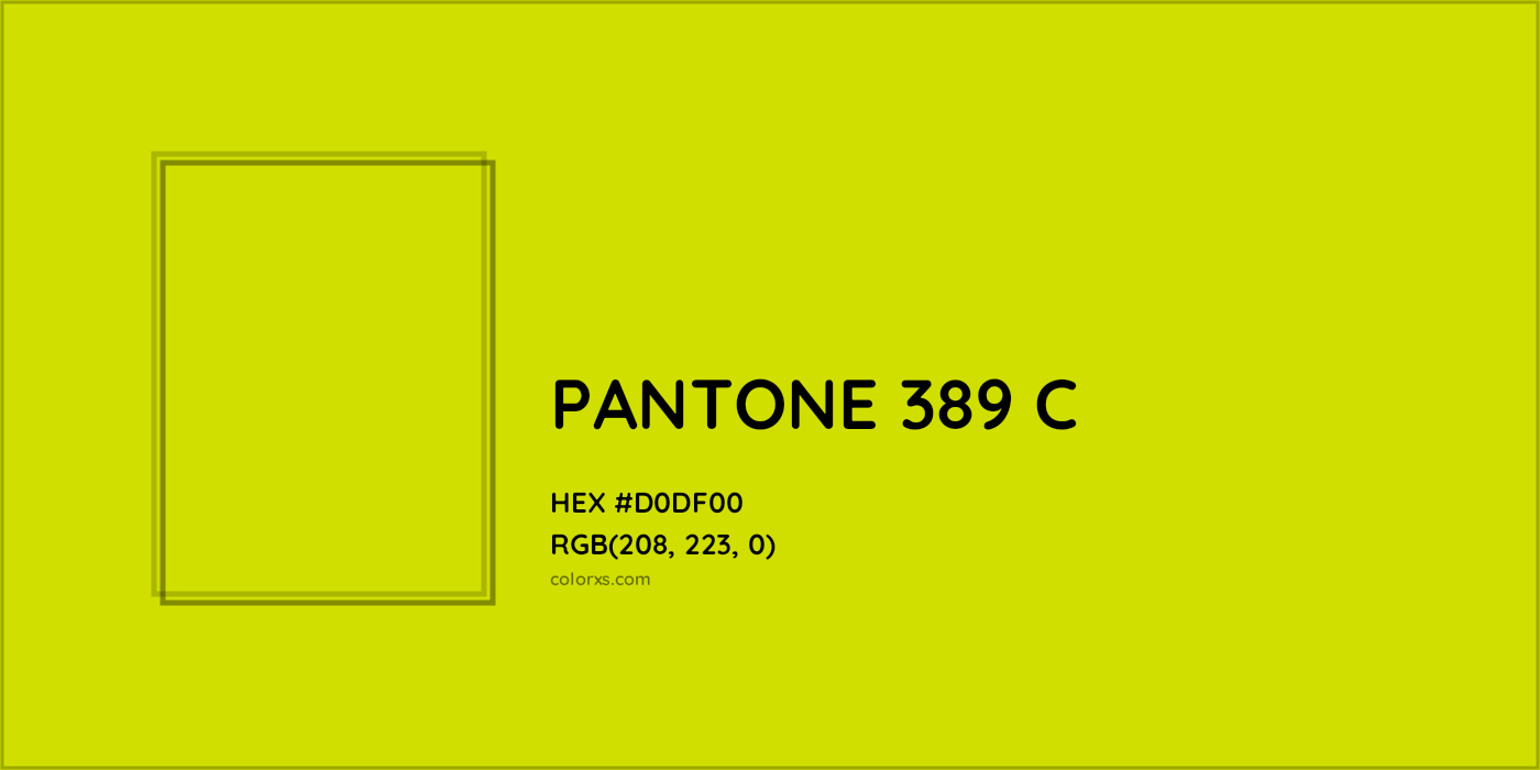HEX #D0DF00 PANTONE 389 C CMS Pantone PMS - Color Code