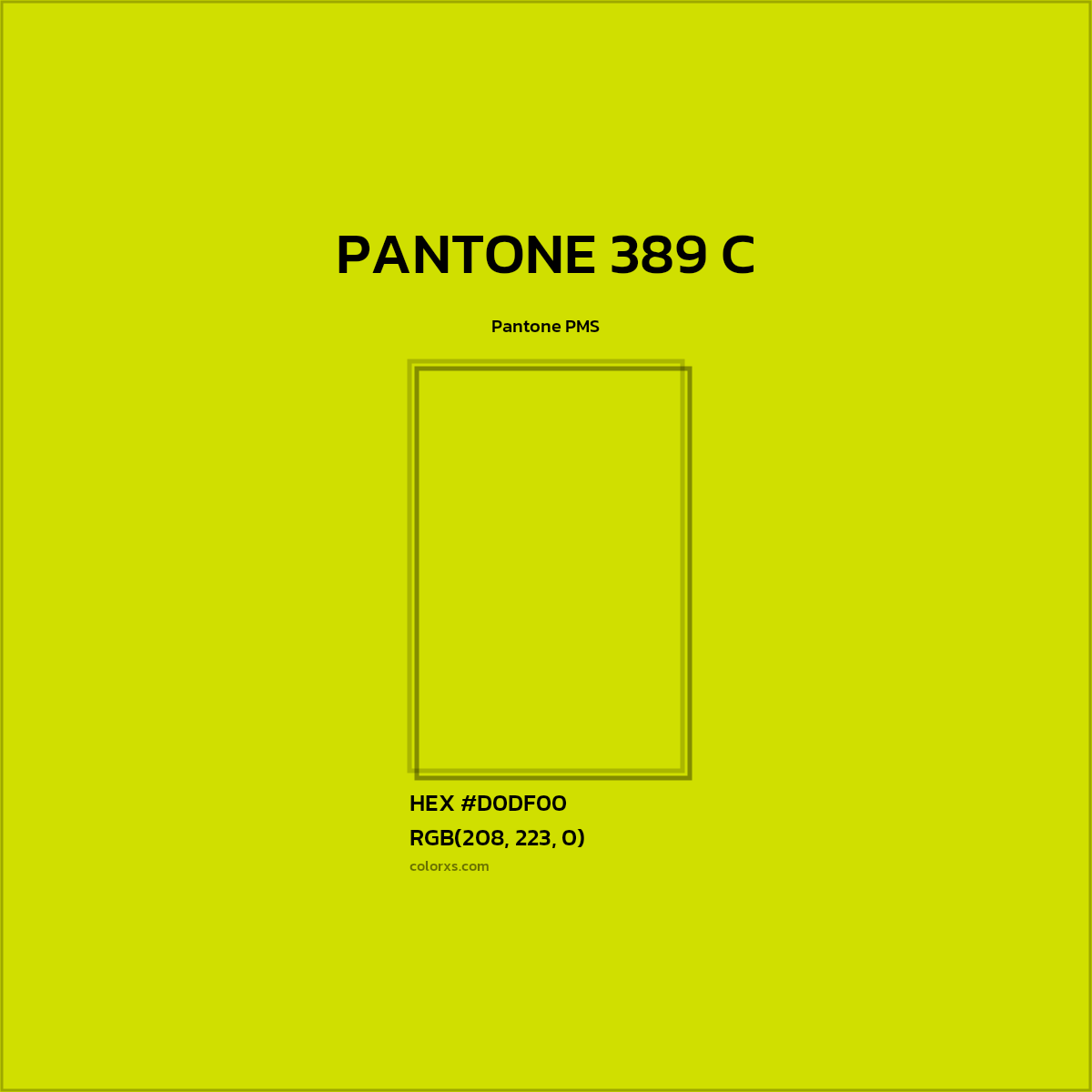 HEX #D0DF00 PANTONE 389 C CMS Pantone PMS - Color Code