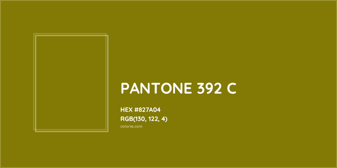 HEX #827A04 PANTONE 392 C CMS Pantone PMS - Color Code