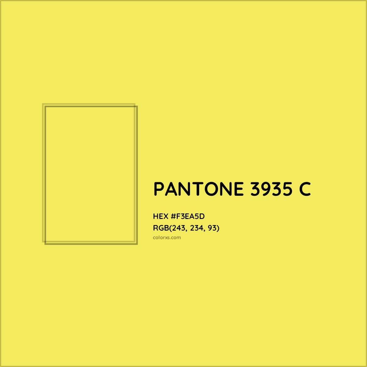 HEX #F3EA5D PANTONE 3935 C CMS Pantone PMS - Color Code