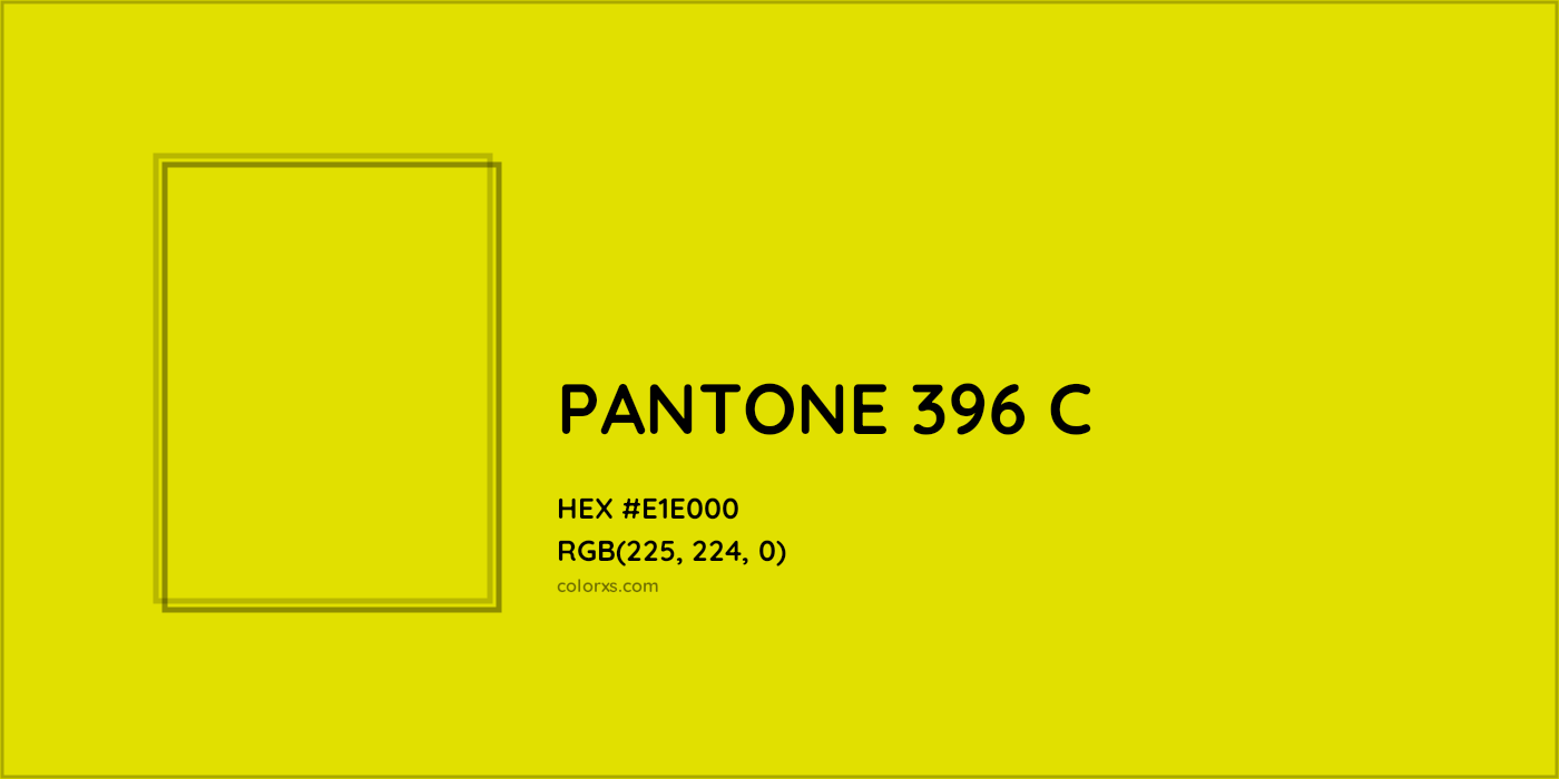 HEX #E1E000 PANTONE 396 C CMS Pantone PMS - Color Code