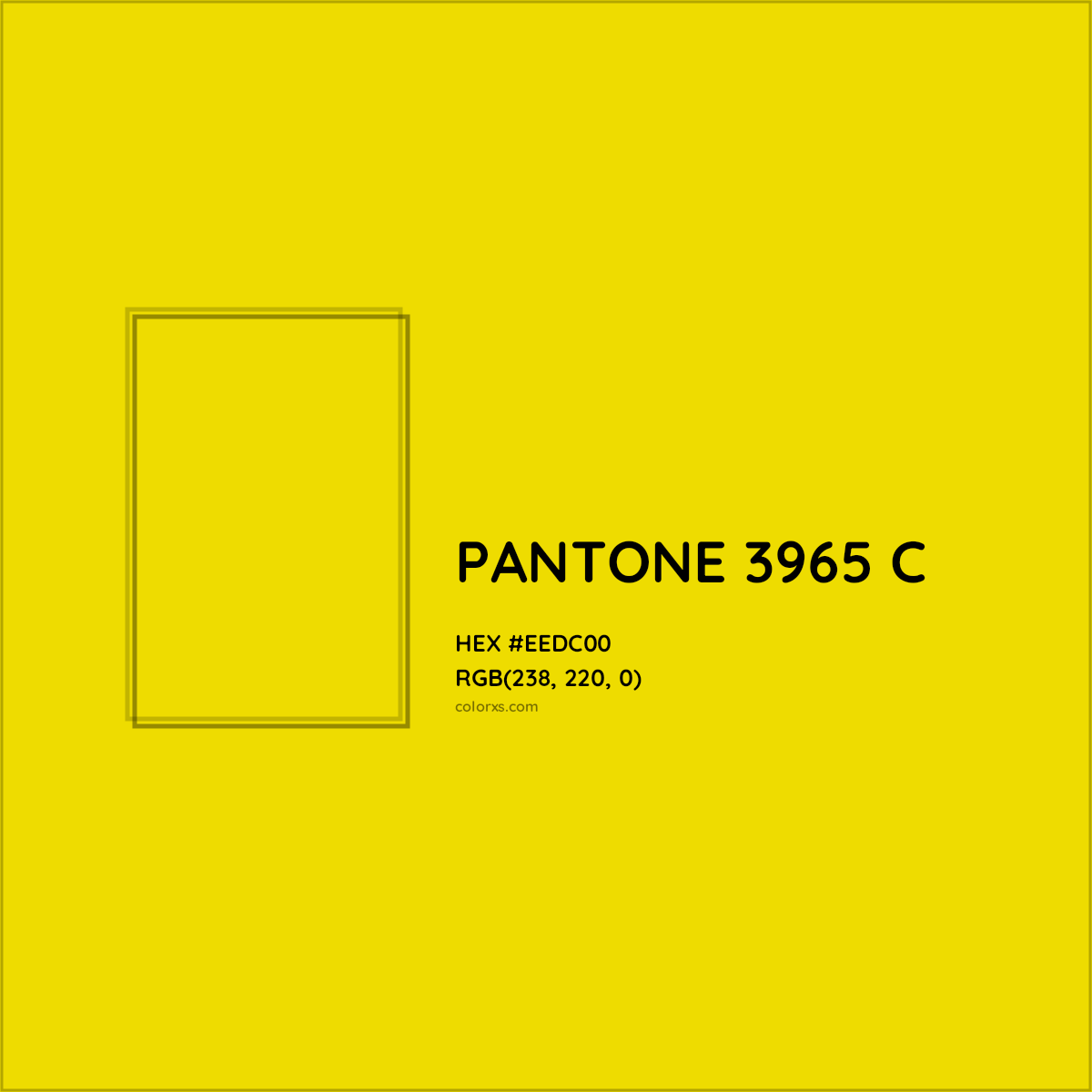 HEX #EEDC00 PANTONE 3965 C CMS Pantone PMS - Color Code