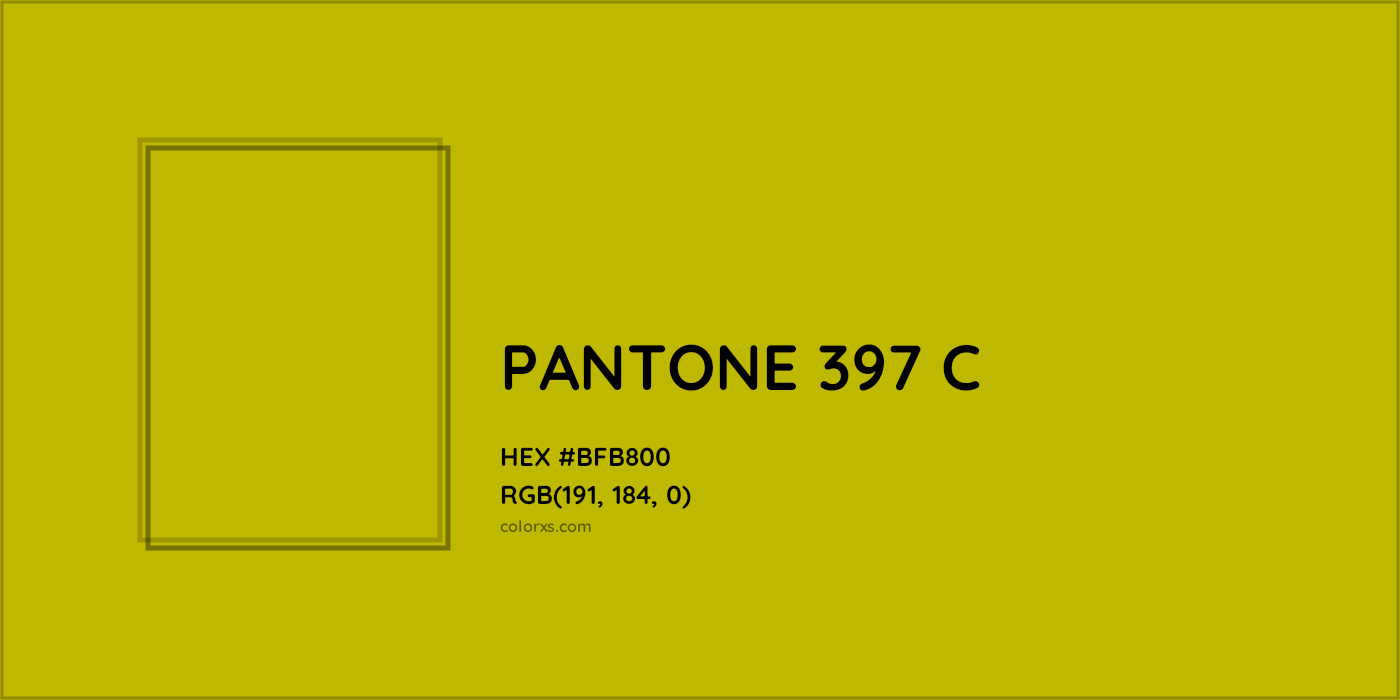 HEX #BFB800 PANTONE 397 C CMS Pantone PMS - Color Code