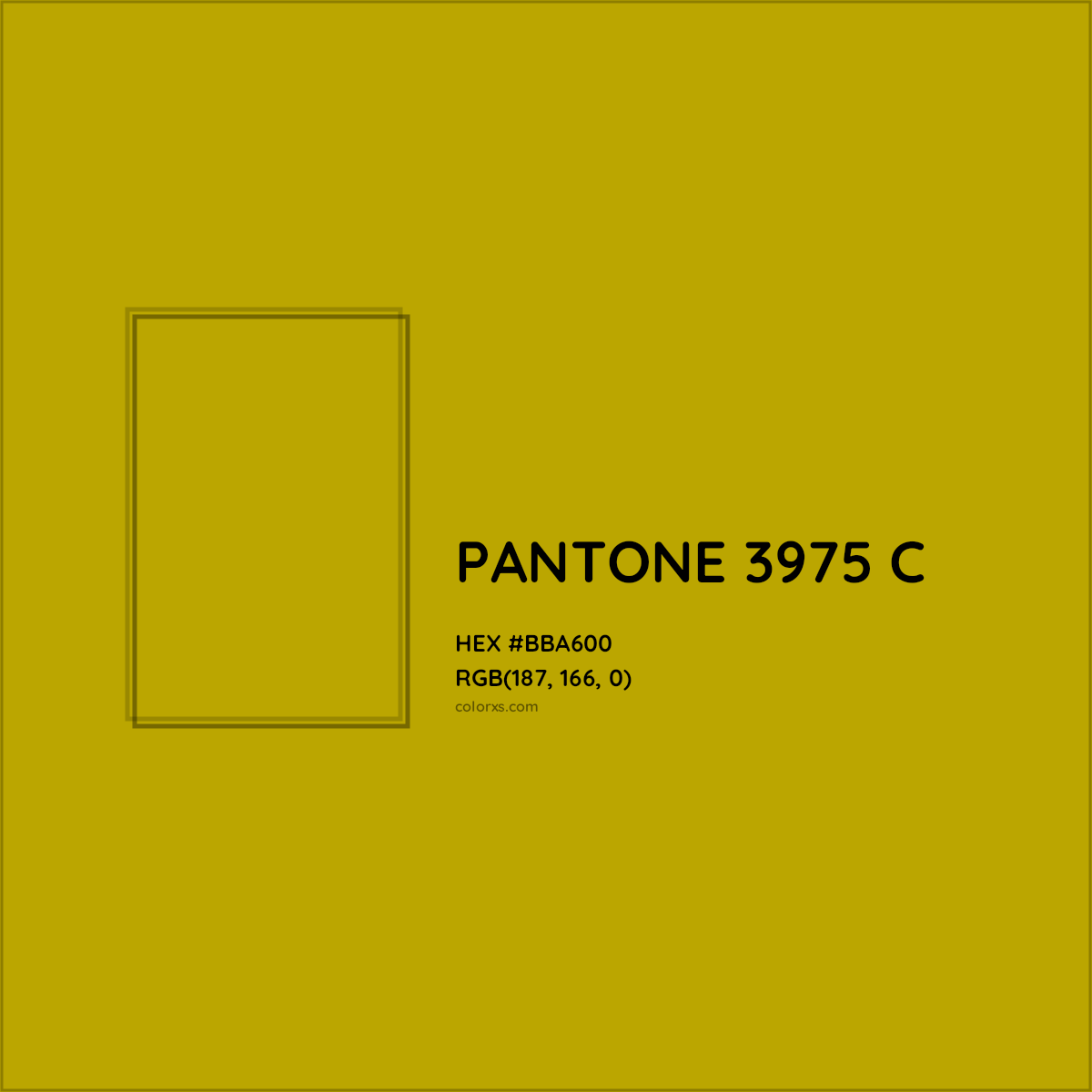 HEX #BBA600 PANTONE 3975 C CMS Pantone PMS - Color Code