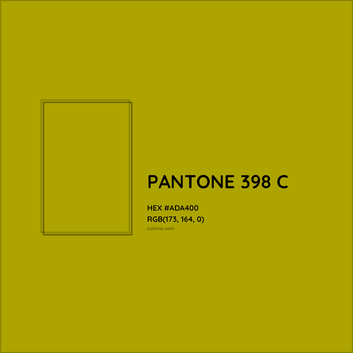 HEX #ADA400 PANTONE 398 C CMS Pantone PMS - Color Code
