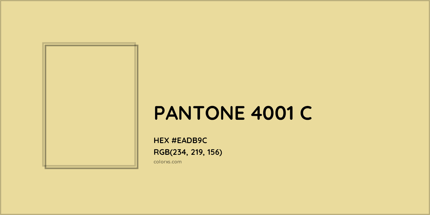 HEX #EADB9C PANTONE 4001 C CMS Pantone PMS - Color Code