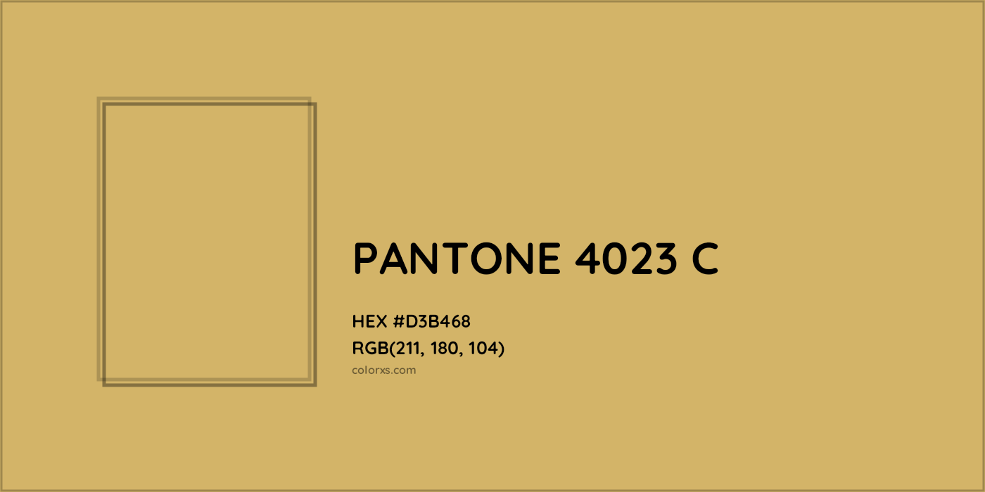 HEX #D3B468 PANTONE 4023 C CMS Pantone PMS - Color Code