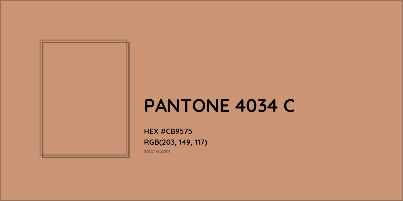 HEX #CB9575 PANTONE 4034 C CMS Pantone PMS - Color Code
