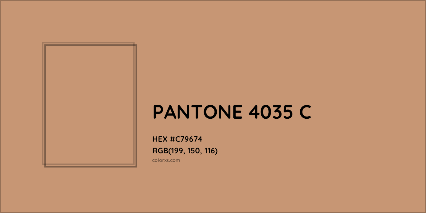HEX #C79674 PANTONE 4035 C CMS Pantone PMS - Color Code