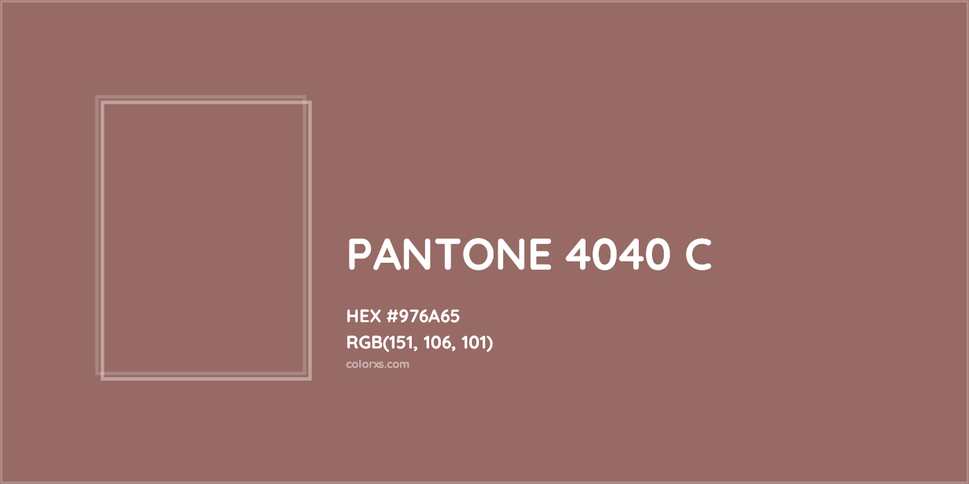 HEX #976A65 PANTONE 4040 C CMS Pantone PMS - Color Code
