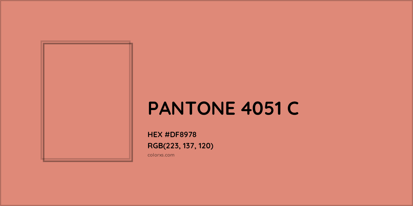 HEX #DF8978 PANTONE 4051 C CMS Pantone PMS - Color Code