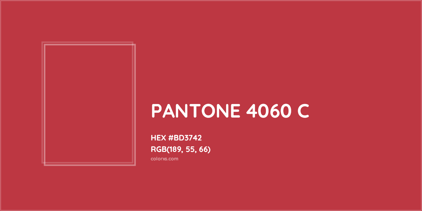 HEX #BD3742 PANTONE 4060 C CMS Pantone PMS - Color Code