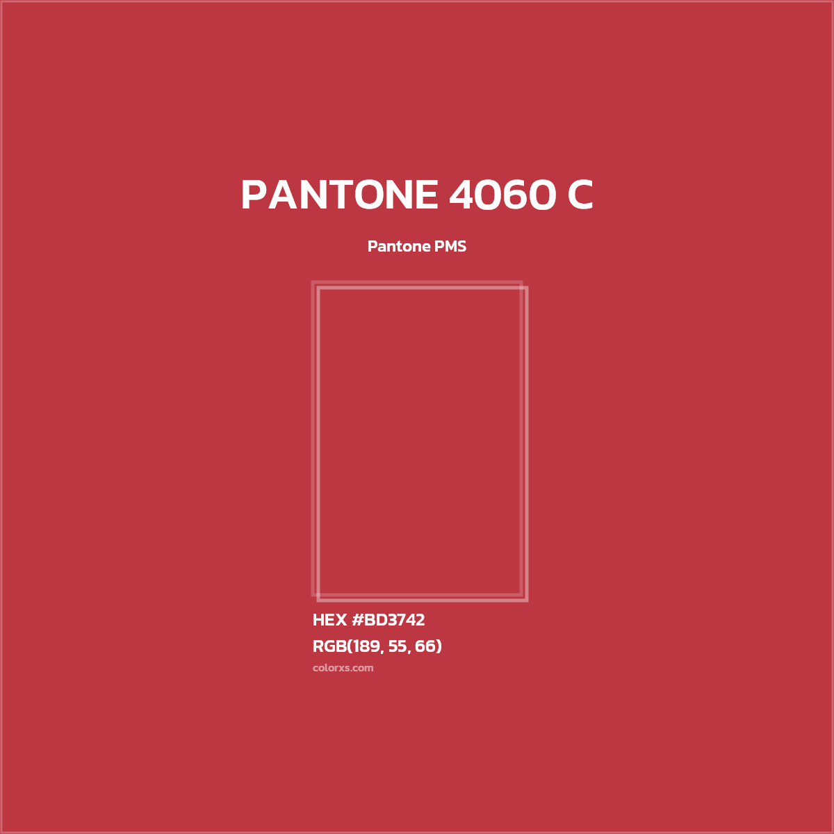 HEX #BD3742 PANTONE 4060 C CMS Pantone PMS - Color Code