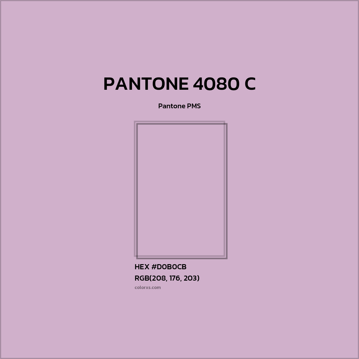 HEX #D0B0CB PANTONE 4080 C CMS Pantone PMS - Color Code