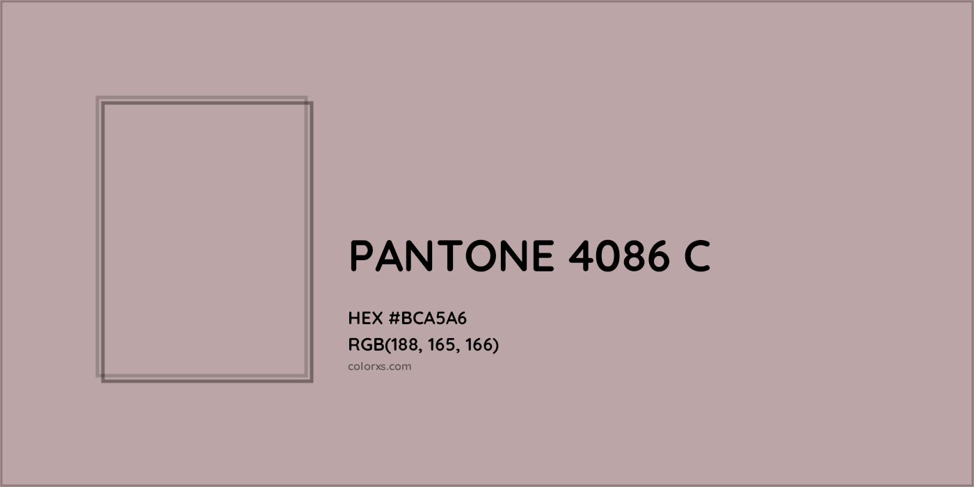 HEX #BCA5A6 PANTONE 4086 C CMS Pantone PMS - Color Code