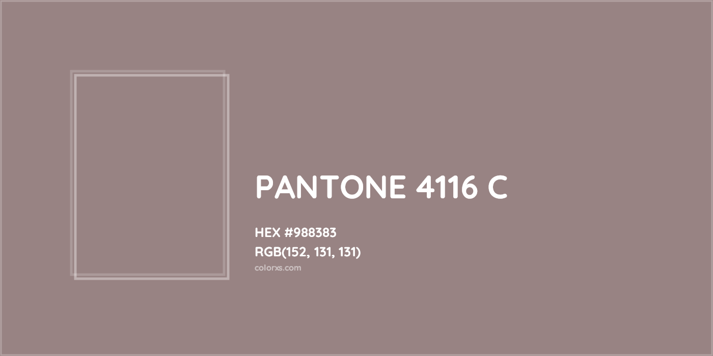 HEX #988383 PANTONE 4116 C CMS Pantone PMS - Color Code
