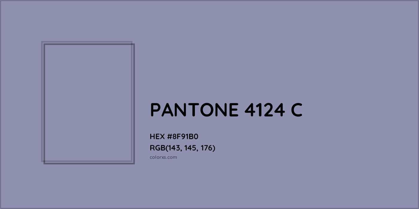 HEX #8F91B0 PANTONE 4124 C CMS Pantone PMS - Color Code