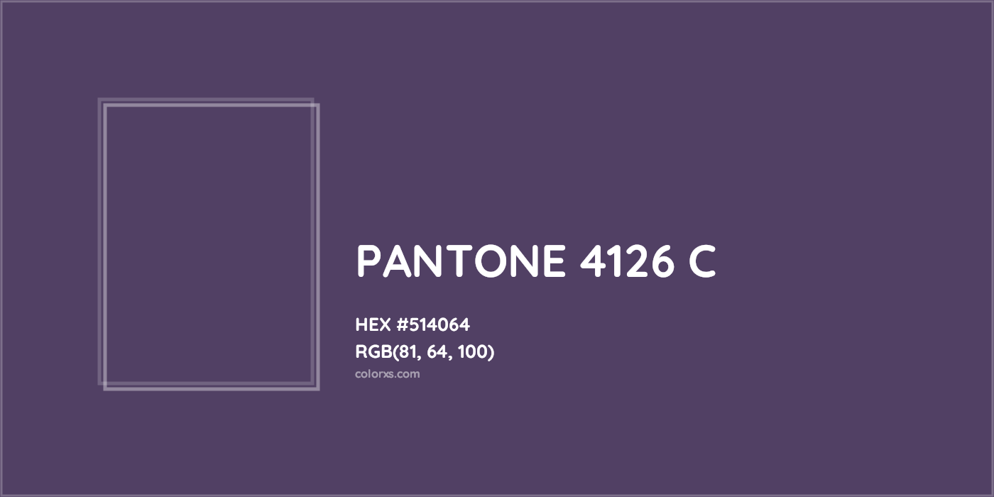 HEX #514064 PANTONE 4126 C CMS Pantone PMS - Color Code
