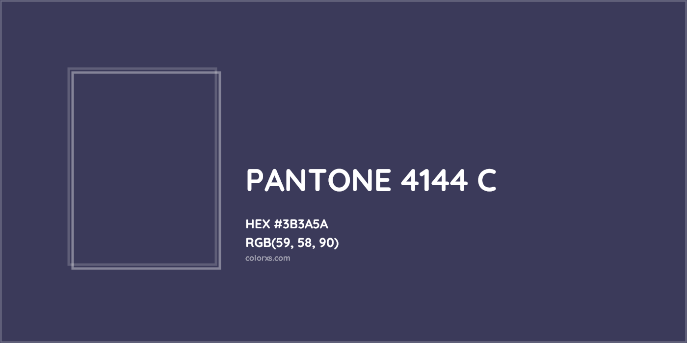 HEX #3B3A5A PANTONE 4144 C CMS Pantone PMS - Color Code