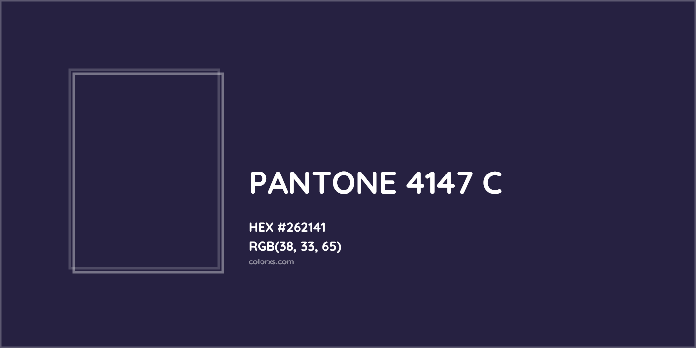 HEX #262141 PANTONE 4147 C CMS Pantone PMS - Color Code