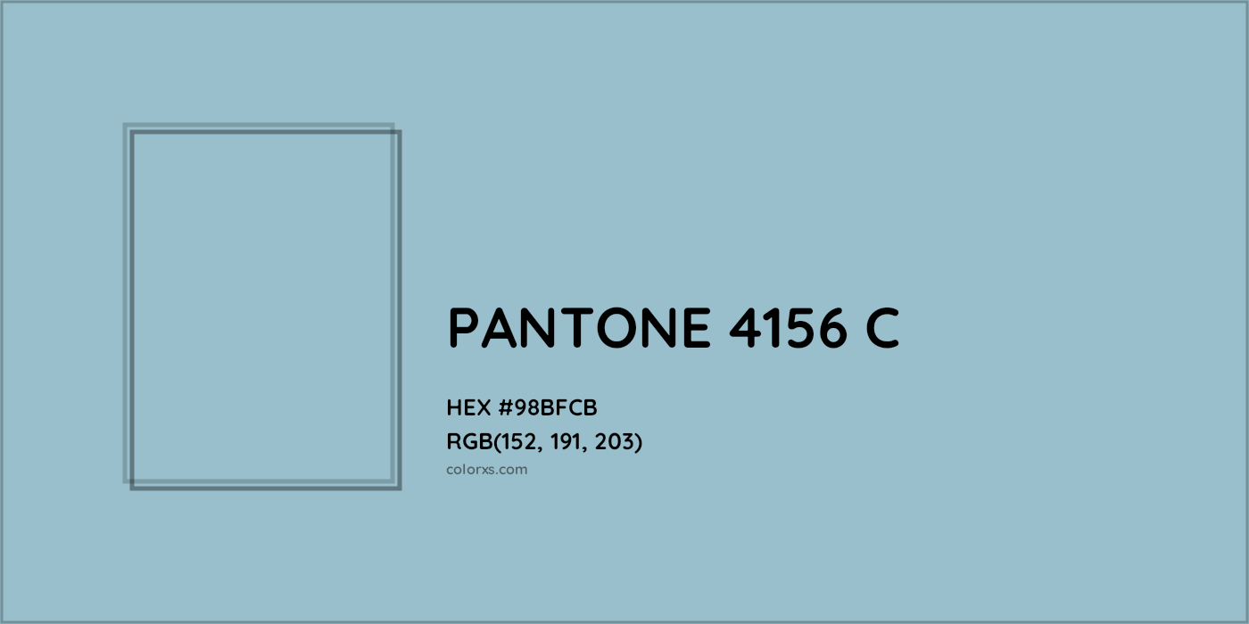 HEX #98BFCB PANTONE 4156 C CMS Pantone PMS - Color Code